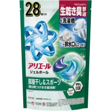 ARIEL 아리에르  젤 볼(캡슐) 프로 방 말린 × 철벽 배리어 방 말려도 상쾌한 향기 리필 하이퍼 점보 28 개 [세탁 세제]