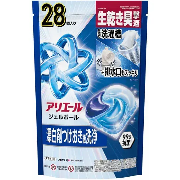 ARIEL 아리에르  젤 볼(캡슐) 프로 통째로 세정 소취 청결하고 상쾌한 향기 리필 하이퍼 점보 28개 [세탁 세제]