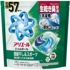 ARIEL 아리에르  젤 볼(캡슐) 프로 방 말린 × 철벽 배리어 방 말려도 상쾌한 향기 리필 메가 점보 57 개 [세탁 세제]