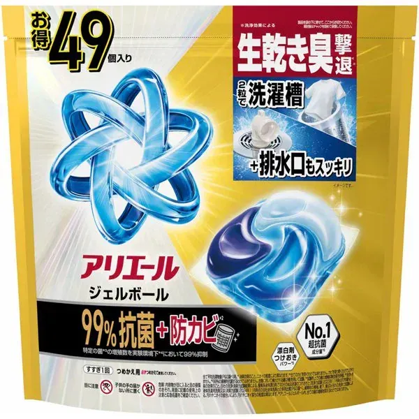 ARIEL 아리에르  젤볼(캡슐) 프로 파워 초항균·세정 클린 프레쉬의 향기 리필 메가 점보 49개 [세탁 세제]