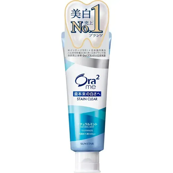 선 스타 SUNSTAR Ora2 오라 투 오라 2 me (오라 투미) 스테인 크리아 페이스트 내츄럴 민트 130g [치약 의약 부외품 화이트닝 구취 예방]