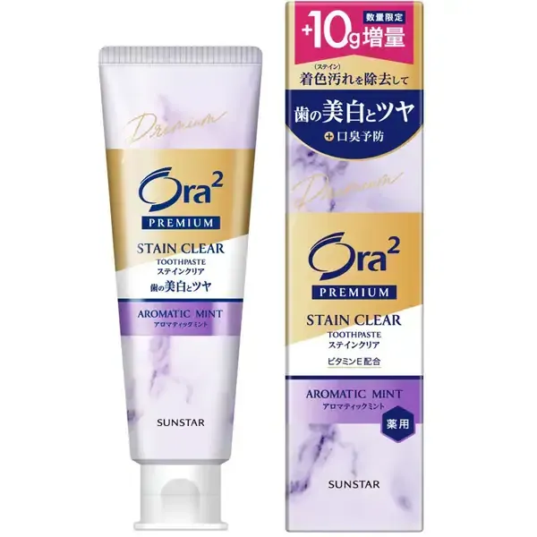 선스타 SUNSTAR Ora2 오라 투 한정 오라 투 프리미엄 스테인 클리어 페이스트 아로마틱 민트 증량 110g [치약 의약 부외품 화이트닝 구취 예방 성인용 치약]