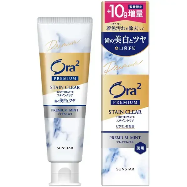 선스타 SUNSTAR Ora2 오라 투 한정 오라 투 프리미엄 스테인 클리어 페이스트 프리미엄 민트 증량 110g [치약 의약 부외품 화이트닝 구취 예방 성인용 치약]