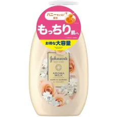 존슨 바디 케어 존슨 바디 케어 엑스트라 케어 아로마 우유 500ml 로즈와 재스민 향기 대용량 바디 크림 바디 밀크 로션 펌프 보습