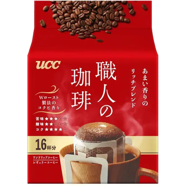 UCC 유시씨 장인의 커피 원드립 커피 아마이 향기의 리치 블렌드 (7g×16봉)
