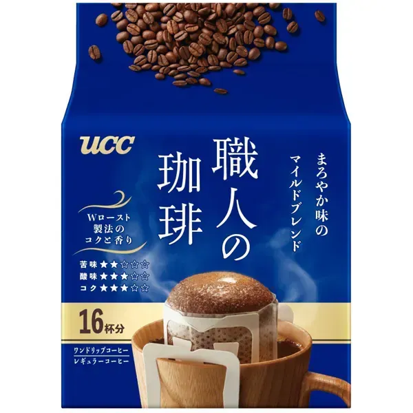 UCC 유시씨 장인의 커피 원드립 커피 부드러운 맛의 마일드 블렌드 (7g×16봉)