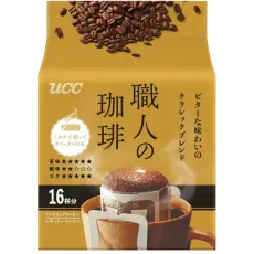 UCC 유시씨 장인의 커피 원드립 커피 비터인 맛의 클래식 블렌드 (7g×16봉)