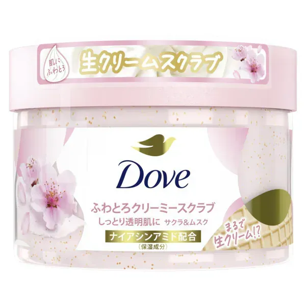도브 Dave 크림 스크럽 사쿠라 & 사향 298g 바디스크럽