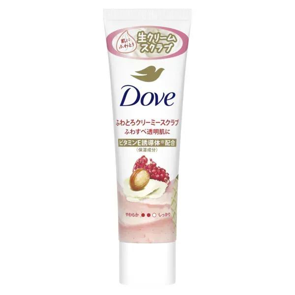 도브 Dave 푹신한 크리미 스크럽 석류 및 시어 버터 튜브 50g 바디스크럽