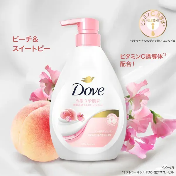도브 Dave 바디 워시 복숭아 & 스위트 피 펌프 470g 바디워시