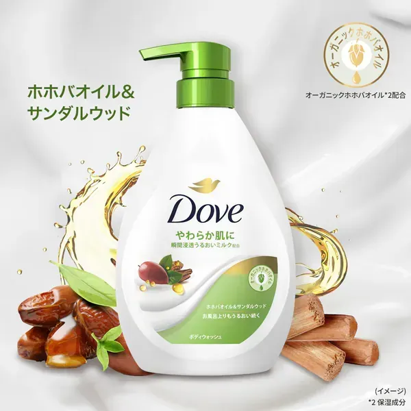 도브 Dave 바디 워시 호호바 오일 및 샌들 우드 펌프 바디워시