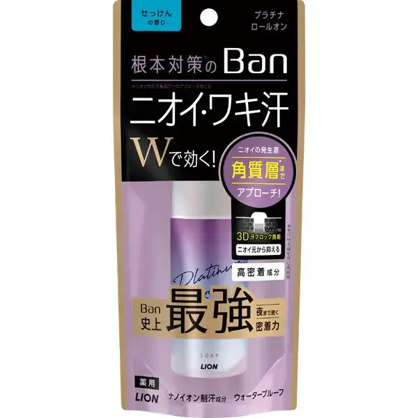 밴Ban땀 블록 백금 롤온 40mL 비누의 향기 [제한 디오도란트 의약부외품]