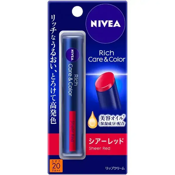 니베아 NIVEA 리치 케어 & 컬러 립 시어 레드 [립 & 그로스 SPF20/PA++]
