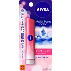 니베아 NIVEA 모이스트 퓨어 컬러 립 체리 레드 3.5 g [립＆글로스 SPF20/PA++]