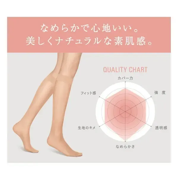 아스티구 자연스러운 맨살감 무릎 아래 길이 스타킹 22-25cm 시어 베이지 