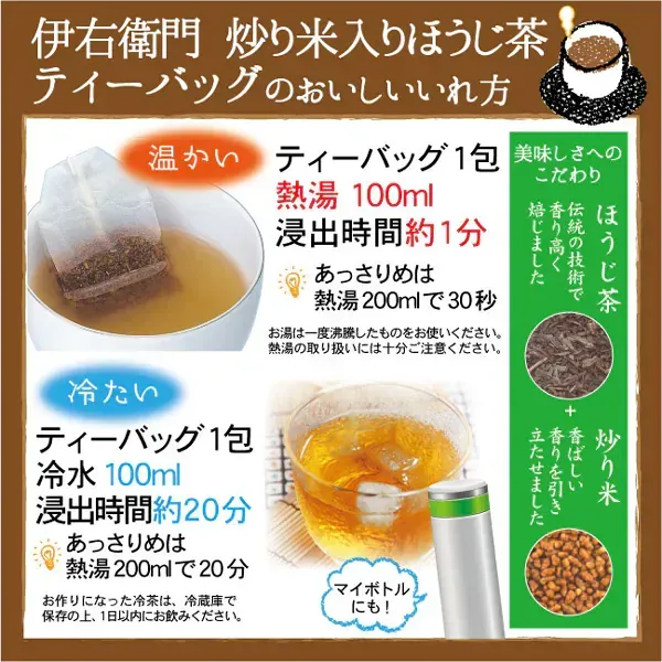 우지노제 차 이오에몬 볶음밥이 들어간 호지차 티백 2g×20봉