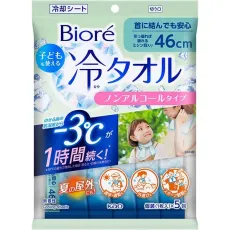 비올레 Biore 바디 시트 몸용 한정 비올레 어린이도 사용할 수 있는 차가운 수건 5개입 비알코올 타입 무향료 46cm