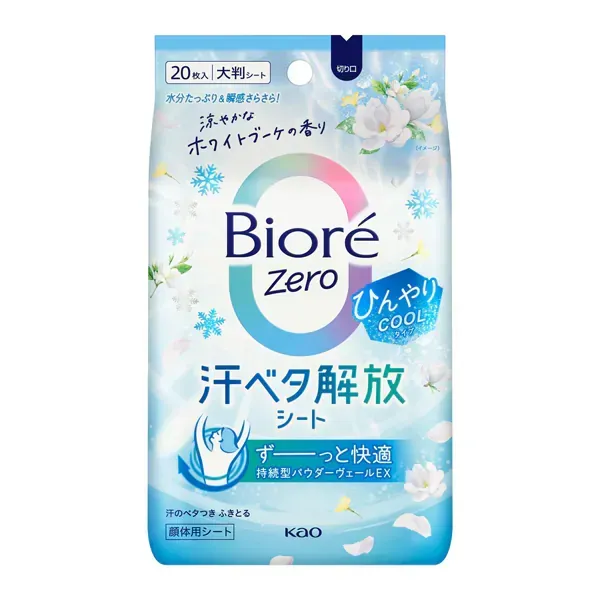 비올레 Biore 땀 닦아 시트 비올레 Biore 얼굴・몸용 시트 비올레 Zero 시트 서늘한 COOL 타입