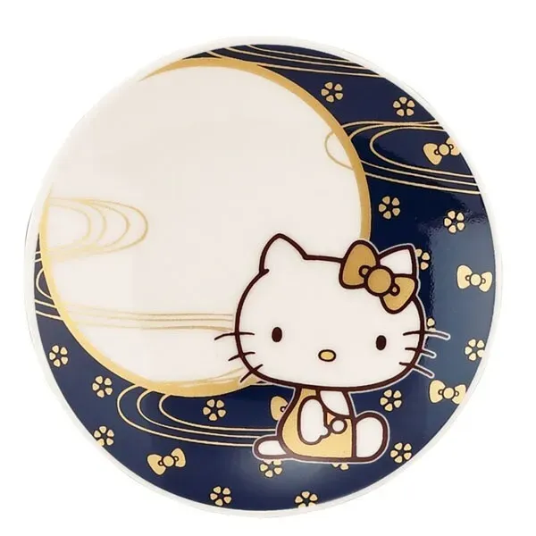 야마카 상점 산리오 (SANRIO) 헬로 키티 콩 접시 작은 접시 직경 약 9 × 2cm 일식기 달 검정 HK183-333