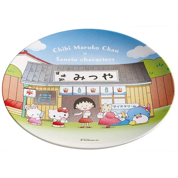스케이터 얇은 멜라민 플레이트 치비 마루코 짱 헬로 키티 MPL20P