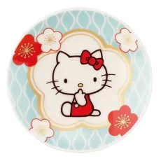 야마카 상점 산리오 (SANRIO) 헬로 키티 콩 접시 작은 접시 직경 약 9 × 2cm 일본 식기 매화 파랑 HK181-333