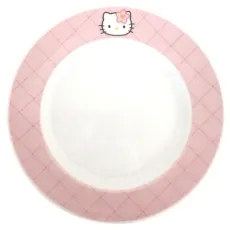 김정도기 산리오(SANRIO) “헬로 키티” 접시 플레이트 약 19 cm 50주년 퀼트 디자인 핑크 505132