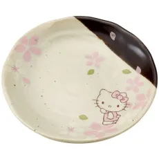 스케이터 미노야키 작은 접시 직경 132mm 헬로 키티 사쿠라 CHMD1