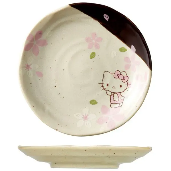 스케이터 미노야키 작은 접시 직경 132mm 헬로 키티 사쿠라 CHMD1