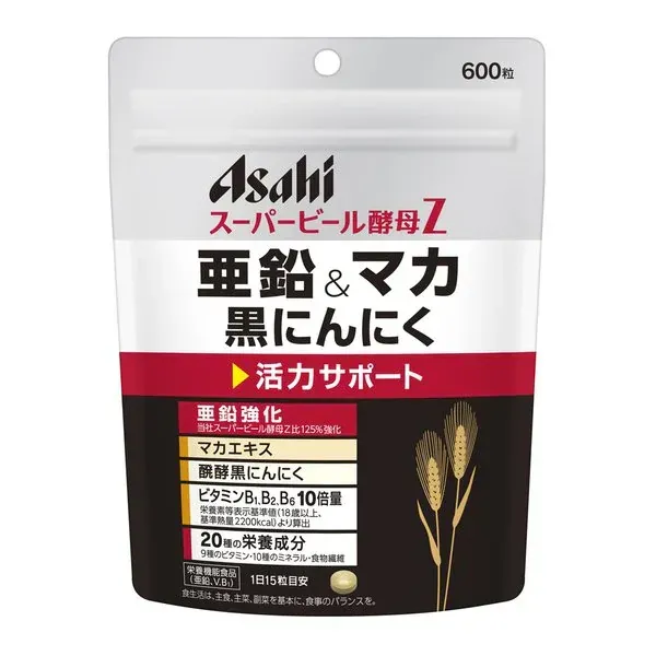 아사히 그룹 식품 Asahi 슈퍼 맥주 효모 Z 아연 & 마카 블랙 마늘 600정 40일분