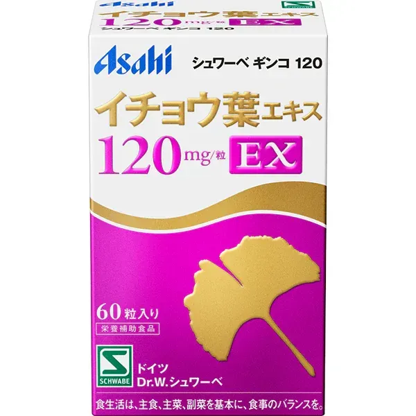 아사히 Asahi  슈와베긴코 120 EX 은행잎추출물 120mg