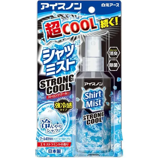 백원어스 아이스논 샤츠미스트 스트롱쿨 엑스트라민트향 100ml 휴대용 의류 냉감 스프레이