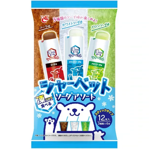 얼려먹는 스틱 샤베트 소다 어소트 콜라 화이트소다 멜론소다 35g×12개
